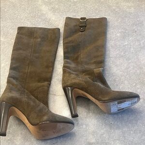 Jimmy Choo Mink/Olive/Brown Knee High Suede Boots NWT Size 37